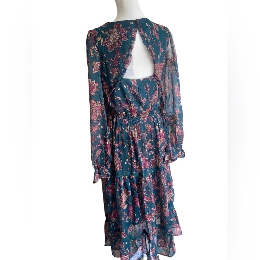 NWT Cowgirl Boho Cottagecore Prairie Pine Paisley Empire Waist MIDI Dress Size S - Picture 8 of 9